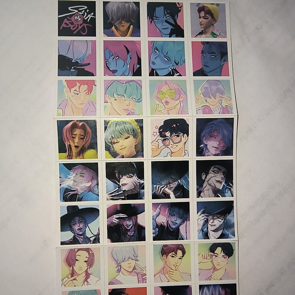 Artistic Anime Character Sticker Sheet - Multi Color Kpop Demon Hunters